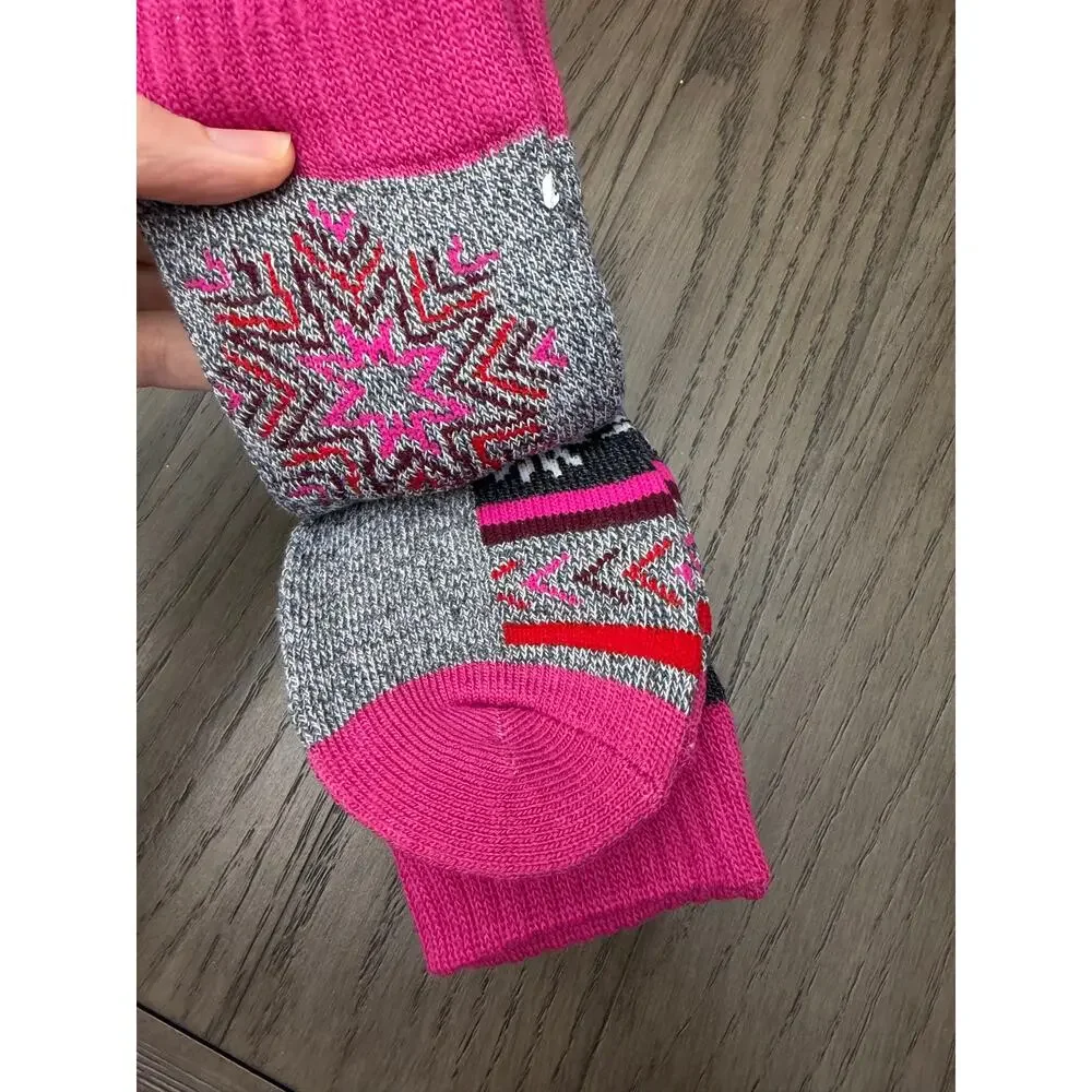 Columbia 4 Pair Crew Socks Womens 4-10 Pink Gray Cozy NWT